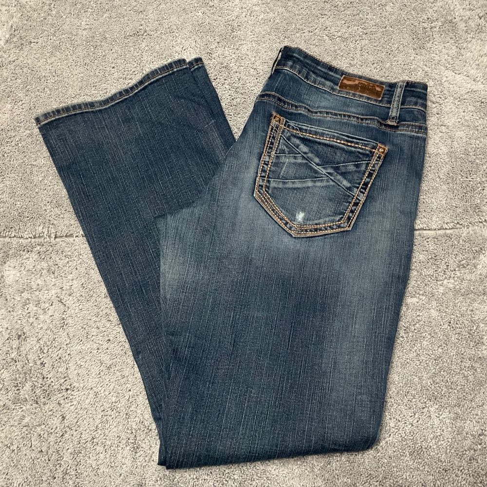 Daytrip Virgo Bootcut Jeans Women 32 Long Medium Wash Blue Jeans Mid Rise